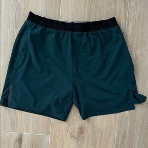 Rhone Teal and Black Performance Shorts